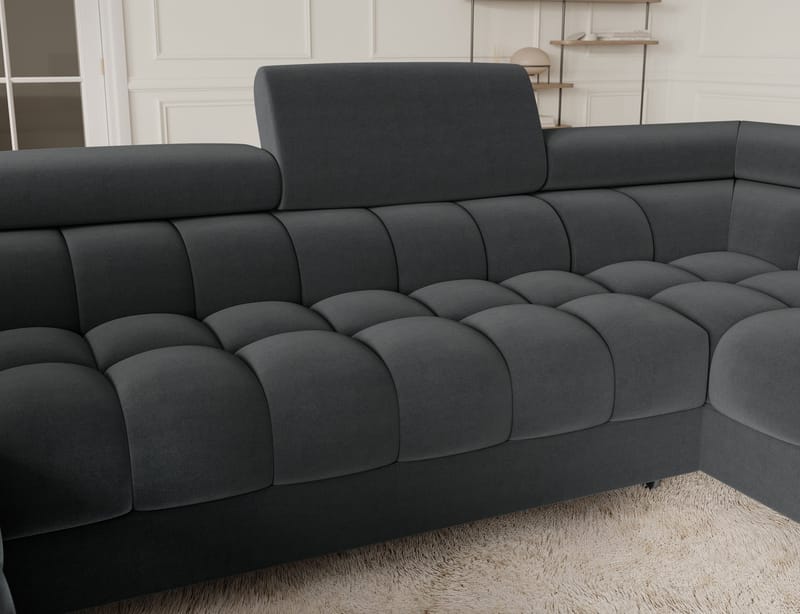 Fectory 6-personers Bubblig hjørnesovesofa med chaiselong og opbevaring højre - Sola 06 - Møbler - Sofaer - Sovesofaer