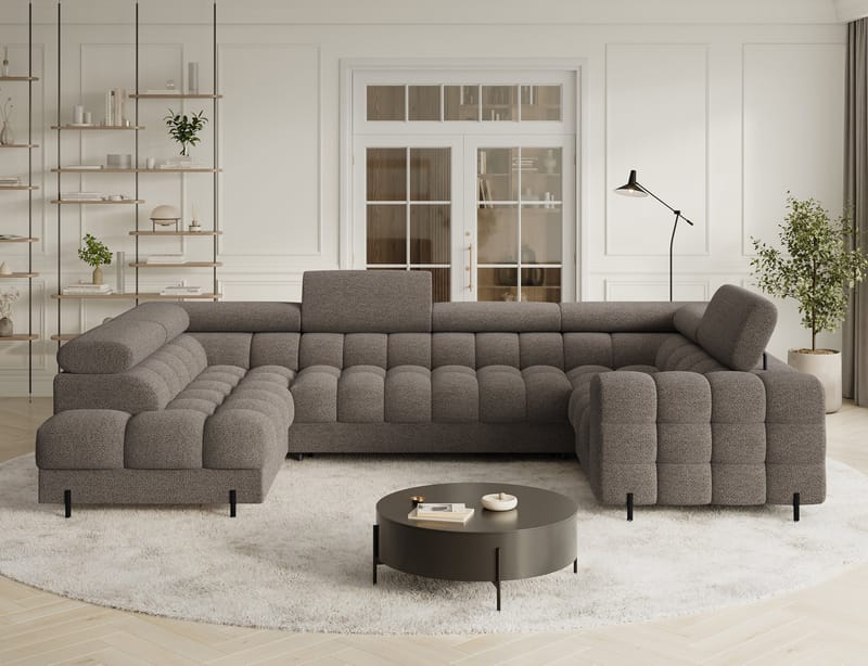 Fectory 6-personers Bubblig hjørnesovesofa med chaiselong og opbevaring venstre - Royal 20 - Møbler - Sofaer - Sovesofaer