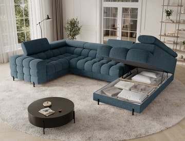 Fectory 6-personers Bubblig hjørnesovesofa med chaiselong og opbevaring højre - Jaffray 40 - Møbler - Sofaer - Sovesofaer