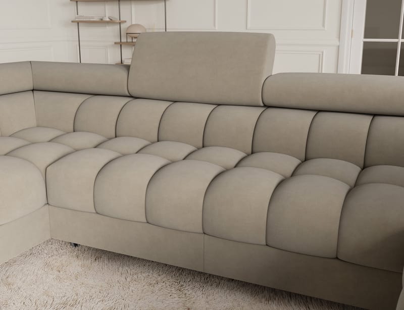Fectory 6-personers Bubblig hjørnesovesofa med chaiselong og opbevaring venstre - Aura 18 - Møbler - Sofaer - Sovesofaer