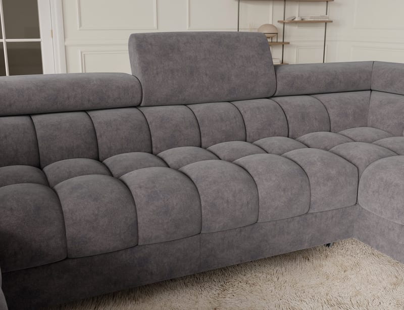 Fectory 6-personers Bubblig hjørnesovesofa med chaiselong og opbevaring højre - Aura 04 - Møbler - Sofaer - Sovesofaer