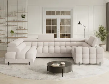 Fectory 6-personers Bubblig hjørnesovesofa med chaiselong og opbevaring venstre - Baffix 20 - Møbler - Sofaer - Sovesofaer