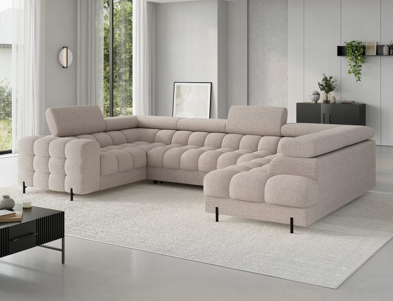 Fectory 6-personers Bubblig hjørnesovesofa med chaiselong og opbevaring højre - Royal 18 - Møbler - Sofaer - Sovesofaer