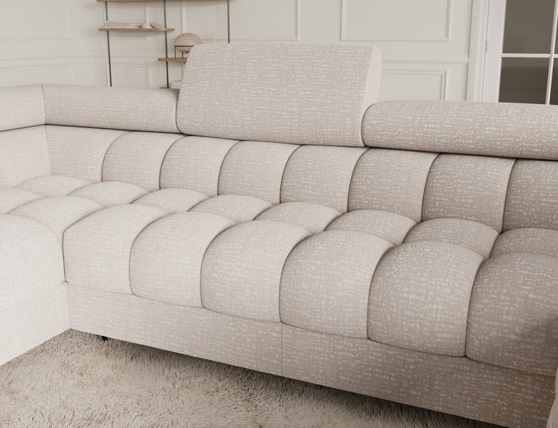Fectory 6-personers Bubblig hjørnesovesofa med chaiselong og opbevaring venstre - Baffix 20 - Møbler - Sofaer - Sovesofaer