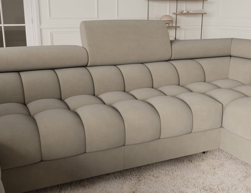 Fectory 6-personers Bubblig hjørnesovesofa med chaiselong og opbevaring højre - Aura 18 - Møbler - Sofaer - Sovesofaer