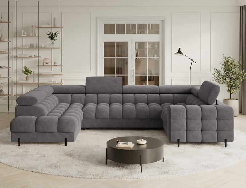 Fectory 6-personers Bubblig hjørnesovesofa med chaiselong og opbevaring venstre - Aura 04 - Møbler - Sofaer - Sovesofaer