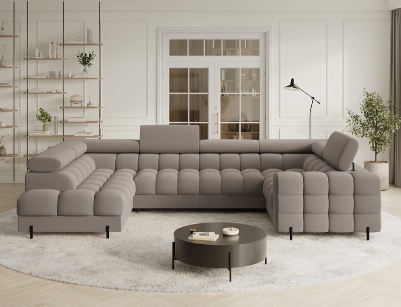 Fectory 6-personers Bubblig hjørnesovesofa med chaiselong og opbevaring venstre - Sola 18 - Møbler - Sofaer - Sovesofaer