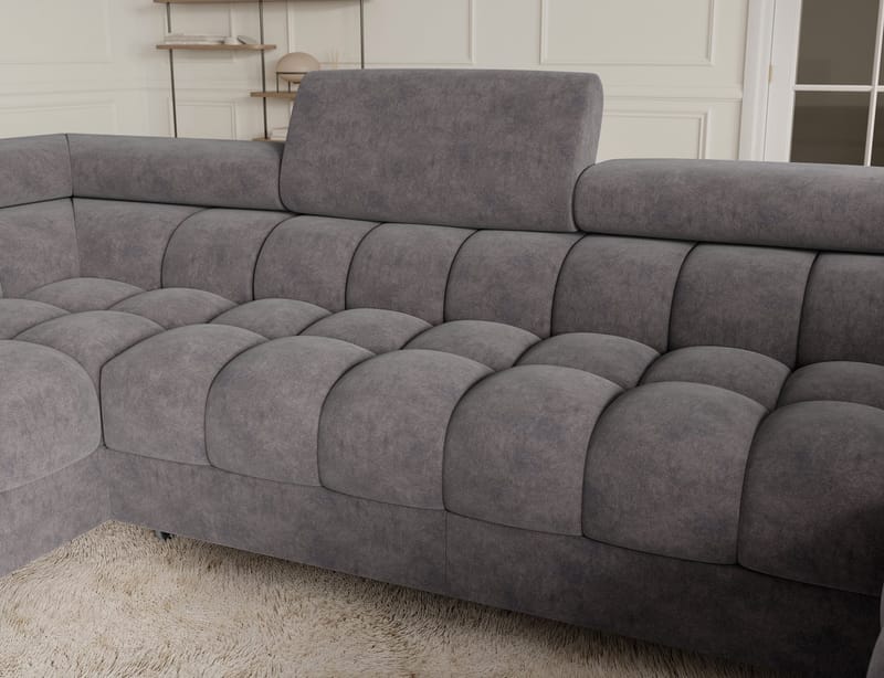 Fectory 6-personers Bubblig hjørnesovesofa med chaiselong og opbevaring venstre - Aura 04 - Møbler - Sofaer - Sovesofaer