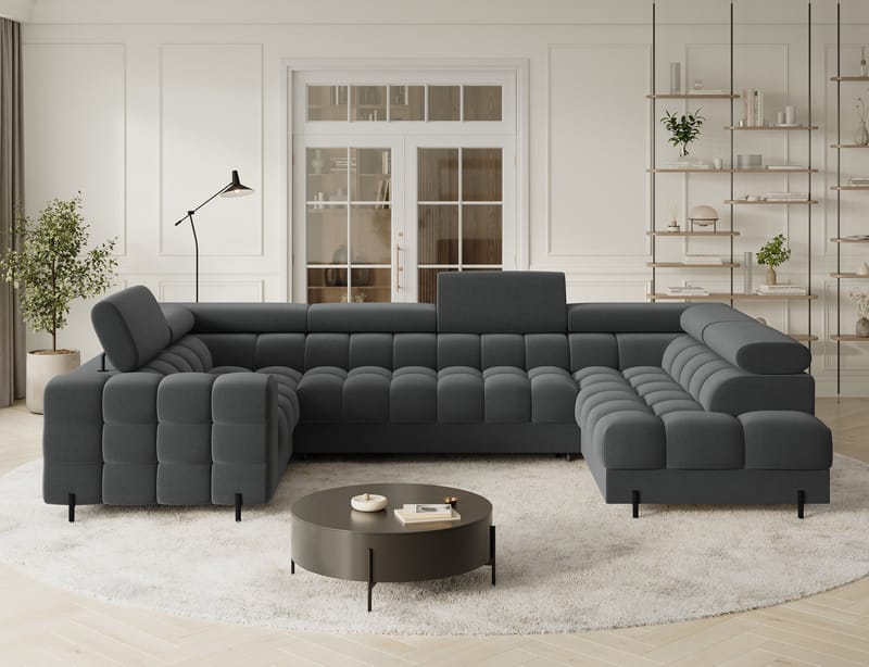 Fectory 6-personers Bubblig hjørnesovesofa med chaiselong og opbevaring højre - Sola 06 - Møbler - Sofaer - Sovesofaer