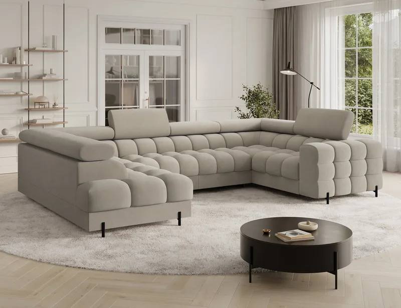 Fectory 6-personers Bubblig hjørnesovesofa med chaiselong og opbevaring venstre - Aura 18 - Møbler - Sofaer - Sovesofaer