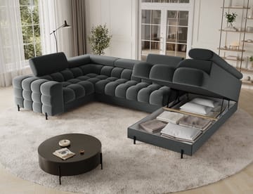 Fectory 6-personers Bubblig hjørnesovesofa med chaiselong og opbevaring højre - Sola 06 - Møbler - Sofaer - Sovesofaer