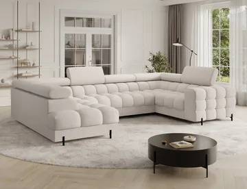 Fectory 6-personers Bubblig hjørnesovesofa med chaiselong og opbevaring venstre - Baffix 20 - Møbler - Sofaer - Sovesofaer