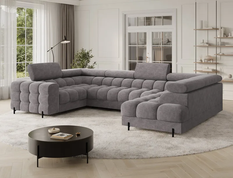 Fectory 6-personers Bubblig hjørnesovesofa med chaiselong og opbevaring højre - Aura 04 - Møbler - Sofaer - Sovesofaer
