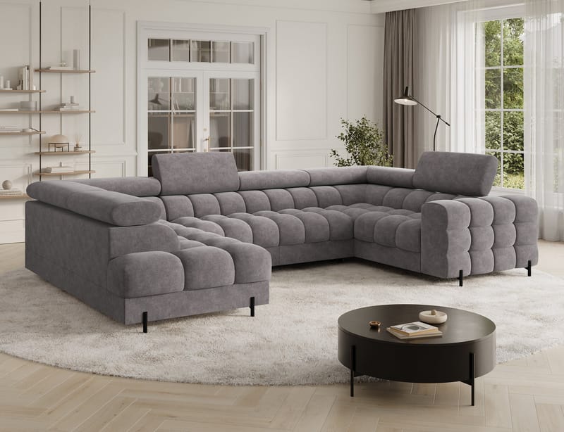 Fectory 6-personers Bubblig hjørnesovesofa med chaiselong og opbevaring venstre - Aura 04 - Møbler - Sofaer - Sovesofaer
