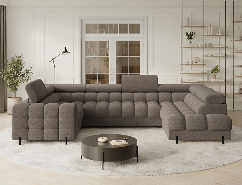 Fectory 6-personers Bubblig hjørnesovesofa med chaiselong og opbevaring højre - Royal 20 - Møbler - Sofaer - Sovesofaer