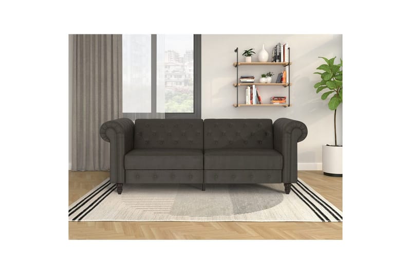 Sovesofa Felix 236x87x83 cm, Antracit, Mikrofiber/Træ/Metal - 236x87x83 cm, Antracit, Mikrofiber/Træ/Metal - Møbler - Sofaer - Sovesofaer