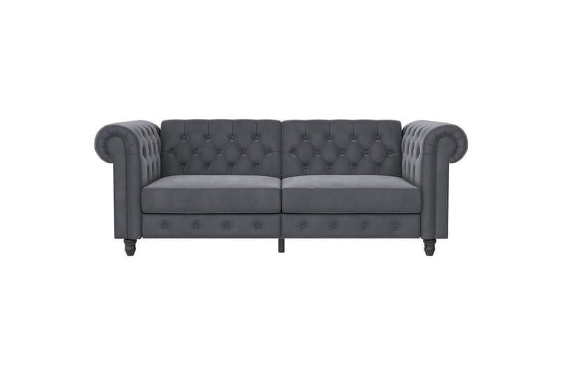 Sovesofa Felix 236x87x83 cm, Antracit, Velour - 236x87x83 cm, Antracit, Velour - Møbler - Sofaer - Sovesofaer