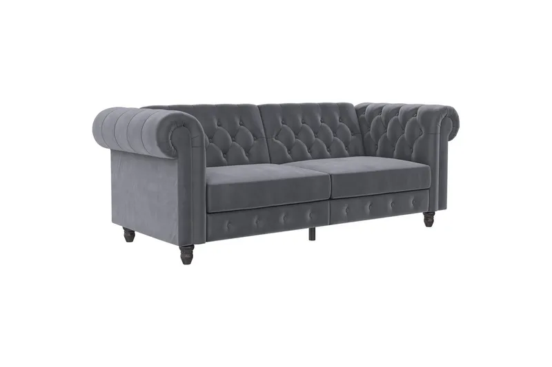 Sovesofa Felix 236x87x83 cm, Antracit, Velour - 236x87x83 cm, Antracit, Velour - Møbler - Sofaer - Sovesofaer