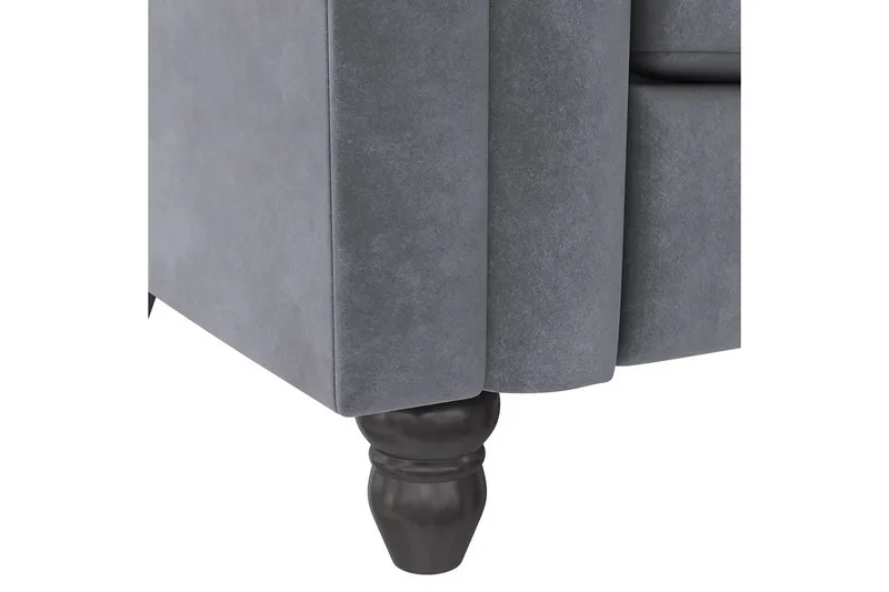 Sovesofa Felix 236x87x83 cm, Antracit, Velour - 236x87x83 cm, Antracit, Velour - Møbler - Sofaer - Sovesofaer