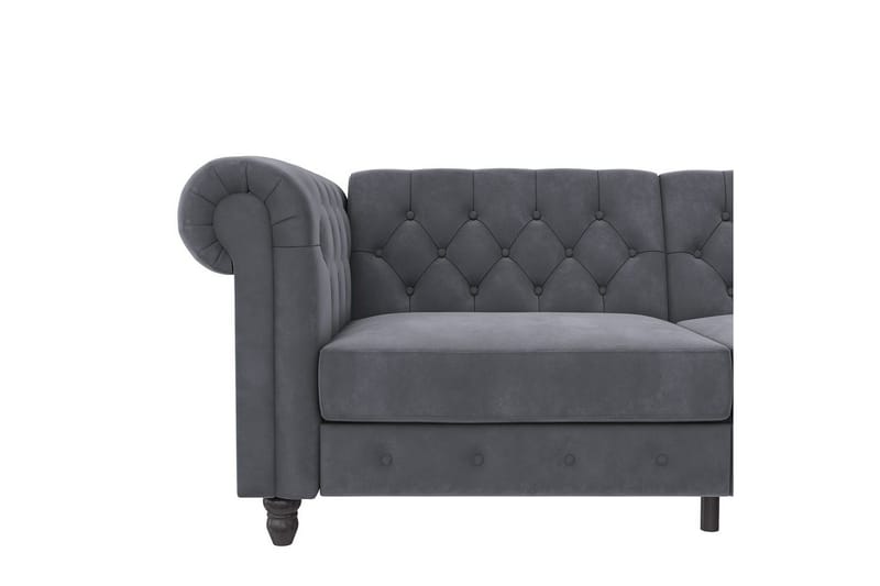 Sovesofa Felix 236x87x83 cm, Antracit, Velour - 236x87x83 cm, Antracit, Velour - Møbler - Sofaer - Sovesofaer