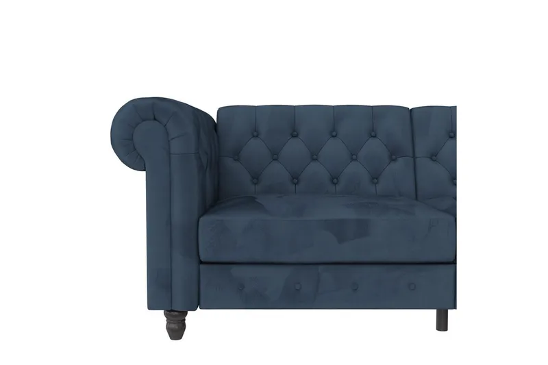 Sovesofa Felix 236x87x83 cm, Blå, Velour - 236x87x83 cm, Blå, Velour - Møbler - Sofaer - Sovesofaer