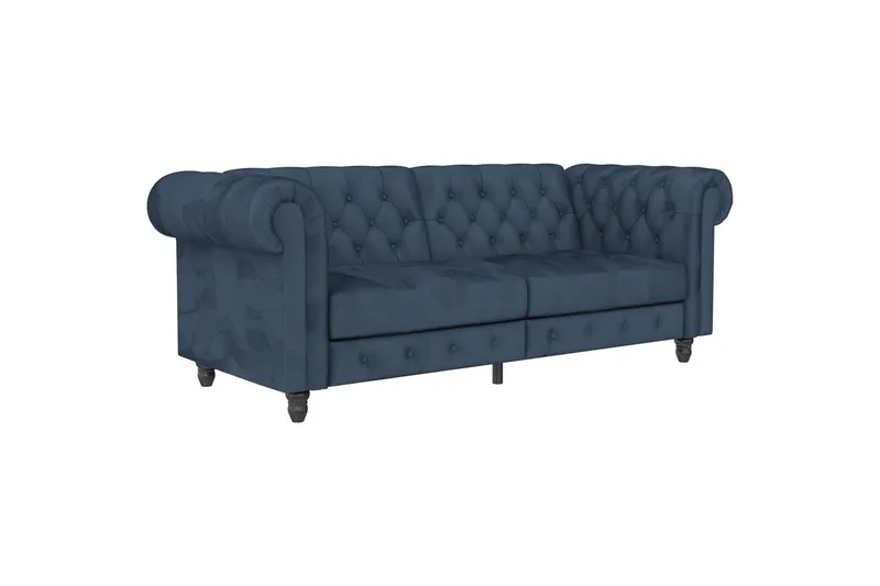 Sovesofa Felix 236x87x83 cm, Blå, Velour - 236x87x83 cm, Blå, Velour - Møbler - Sofaer - Sovesofaer