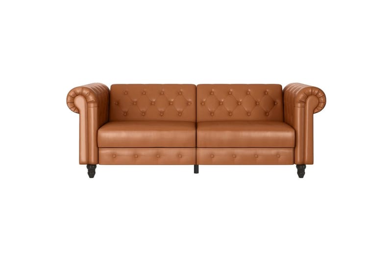 Sovesofa Felix 236x87x83 cm, Cognac, PU/Træ/Metal - 236x87x83 cm, Cognac, PU/Træ/Metal - Møbler - Sofaer - Sovesofaer