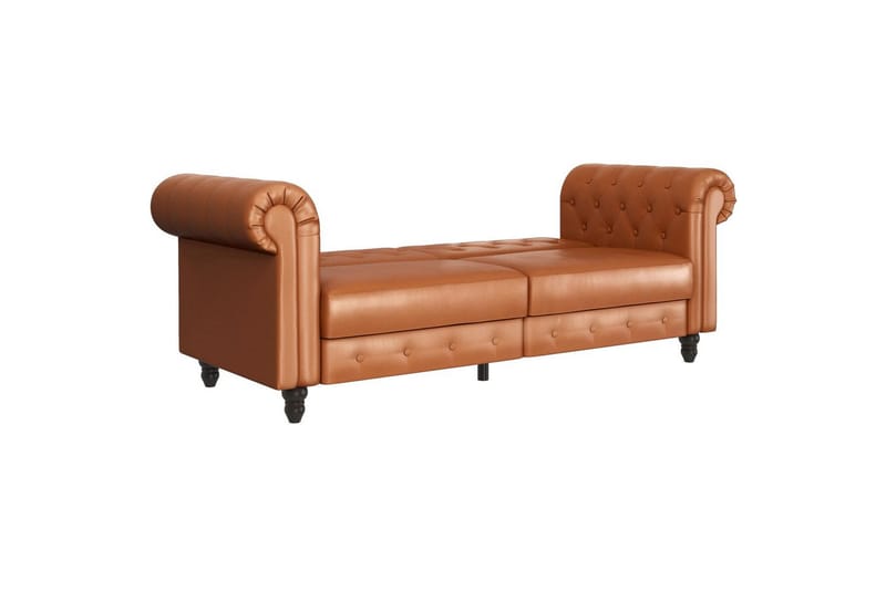 Sovesofa Felix 236x87x83 cm, Cognac, PU/Træ/Metal - 236x87x83 cm, Cognac, PU/Træ/Metal - Møbler - Sofaer - Sovesofaer