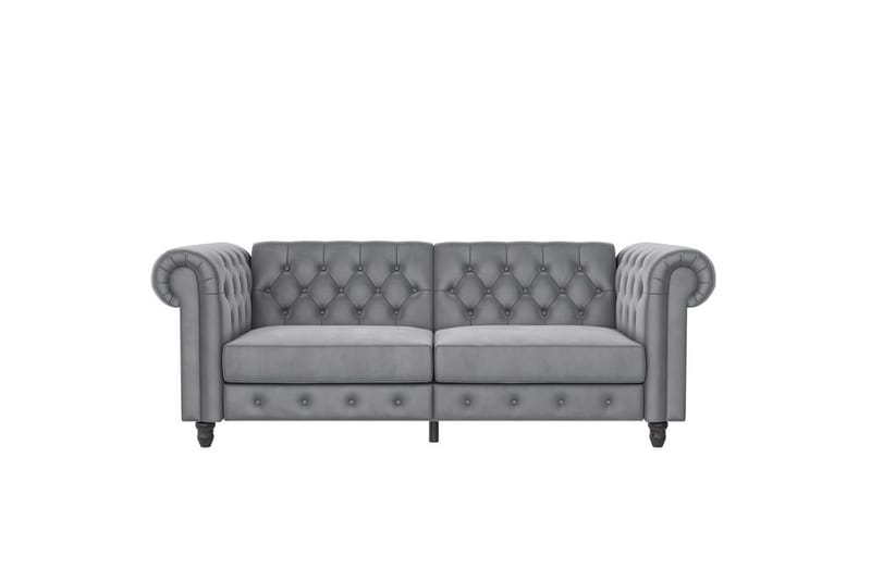 Sovesofa Felix 236x87x83 cm, Lys Grå, Velour - 236x87x83 cm, Lys Grå, Velour - Møbler - Sofaer - Sovesofaer