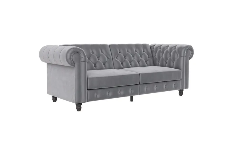 Sovesofa Felix 236x87x83 cm, Lys Grå, Velour, 236x87x83 cm, Lys Grå, Velour