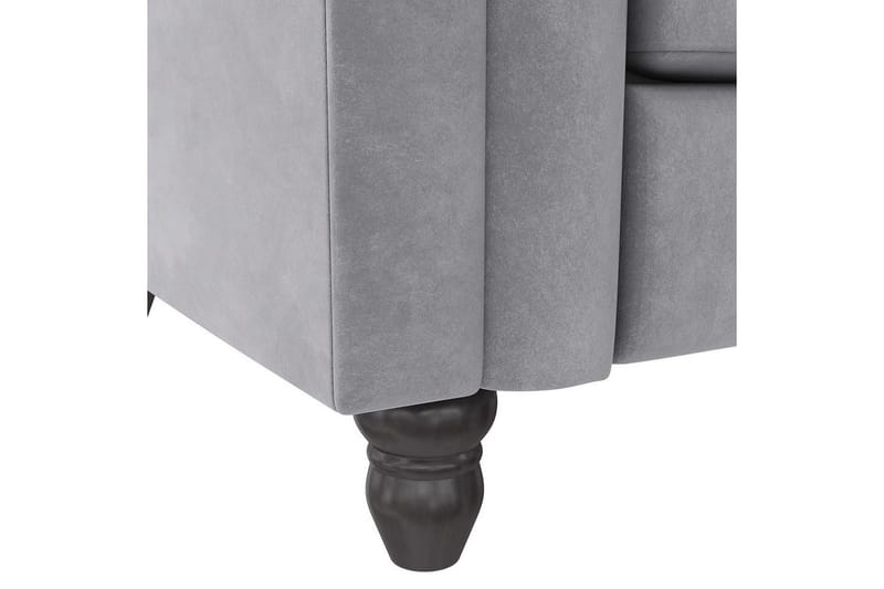 Sovesofa Felix 236x87x83 cm, Lys Grå, Velour - 236x87x83 cm, Lys Grå, Velour - Møbler - Sofaer - Sovesofaer