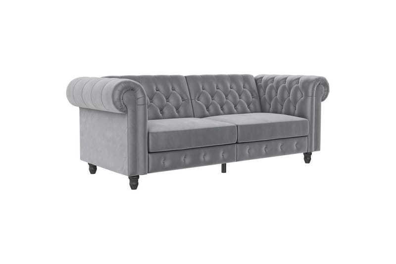 Sovesofa Felix 236x87x83 cm, Lys Grå, Velour - 236x87x83 cm, Lys Grå, Velour - Møbler - Sofaer - Sovesofaer