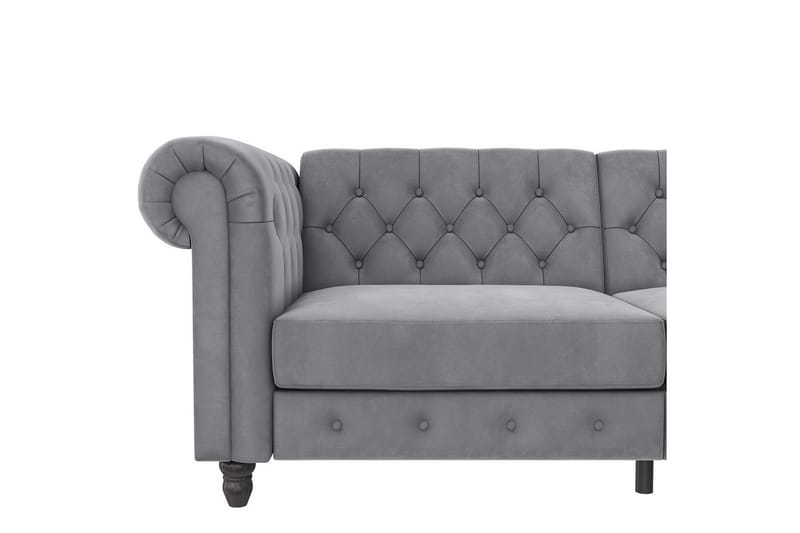 Sovesofa Felix 236x87x83 cm, Lys Grå, Velour - 236x87x83 cm, Lys Grå, Velour - Møbler - Sofaer - Sovesofaer