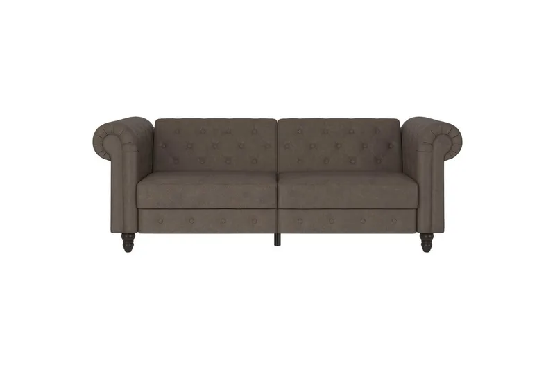 Sovesofa Felix 236x87x83 cm, Mørkebrun, Mikrofiber/Træ/Metal - 236x87x83 cm, Mørkebrun, Mikrofiber/Træ/Metal - Møbler - Sofaer - Sovesofaer