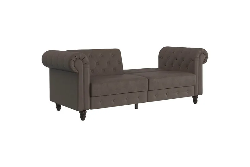 Sovesofa Felix 236x87x83 cm, Mørkebrun, Mikrofiber/Træ/Metal - 236x87x83 cm, Mørkebrun, Mikrofiber/Træ/Metal - Møbler - Sofaer - Sovesofaer