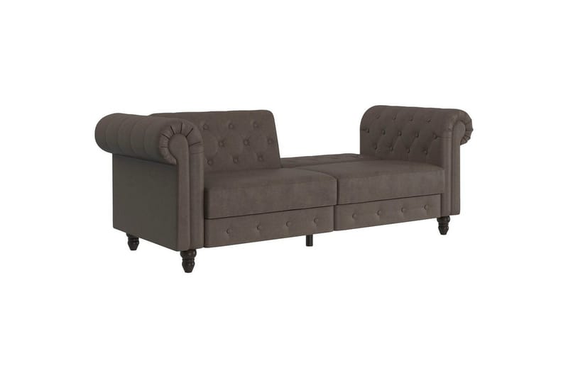 Sovesofa Felix 236x87x83 cm, Mørkebrun, Mikrofiber/Træ/Metal - 236x87x83 cm, Mørkebrun, Mikrofiber/Træ/Metal - Møbler - Sofaer - Sovesofaer