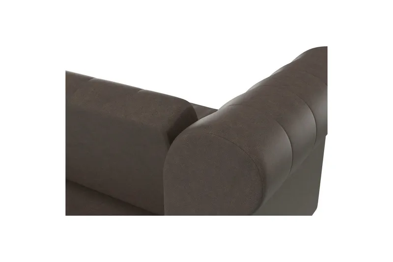 Sovesofa Felix 236x87x83 cm, Mørkebrun, Mikrofiber/Træ/Metal - 236x87x83 cm, Mørkebrun, Mikrofiber/Træ/Metal - Møbler - Sofaer - Sovesofaer