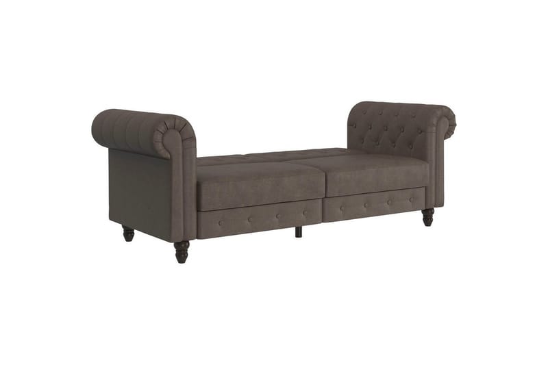 Sovesofa Felix 236x87x83 cm, Mørkebrun, Mikrofiber/Træ/Metal - 236x87x83 cm, Mørkebrun, Mikrofiber/Træ/Metal - Møbler - Sofaer - Sovesofaer