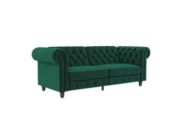 Sovesofa Felix 236x87x83 cm, Mørkegrøn, Velour