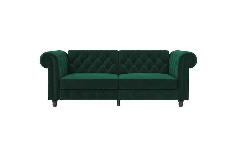 Sovesofa Felix 236x87x83 cm, Mørkegrøn, Velour - 236x87x83 cm, Mørkegrøn, Velour - Møbler - Sofaer - Sovesofaer