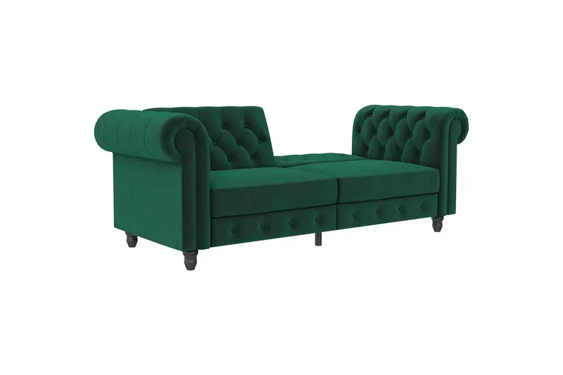Sovesofa Felix 236x87x83 cm, Mørkegrøn, Velour - 236x87x83 cm, Mørkegrøn, Velour - Møbler - Sofaer - Sovesofaer