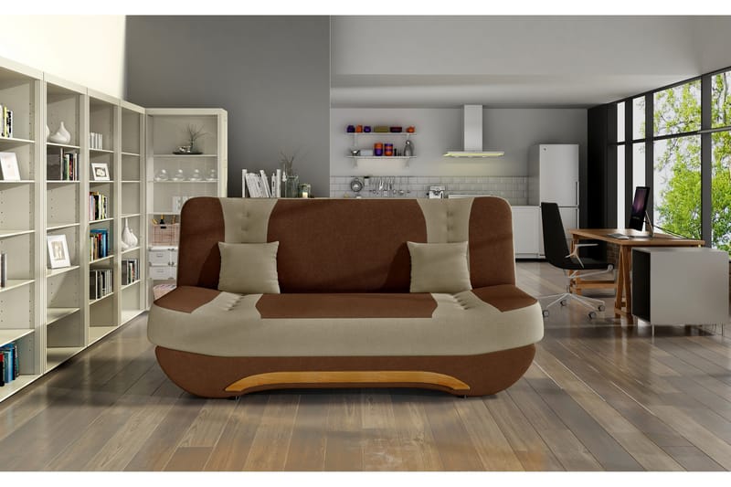 Fenga sovesofa - Brun / Beige - Sovesofaer - 2 personers sovesofa