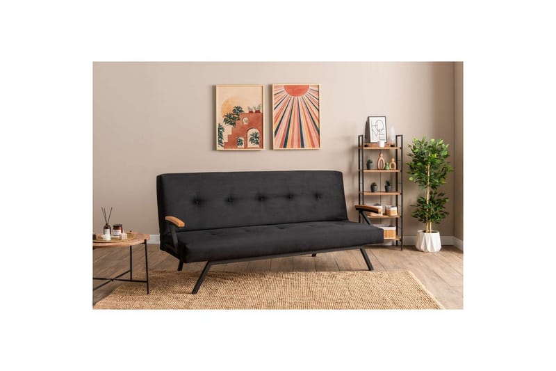Fennor Sovesofa 3-sits - Sort - Møbler - Sofaer - Sovesofaer