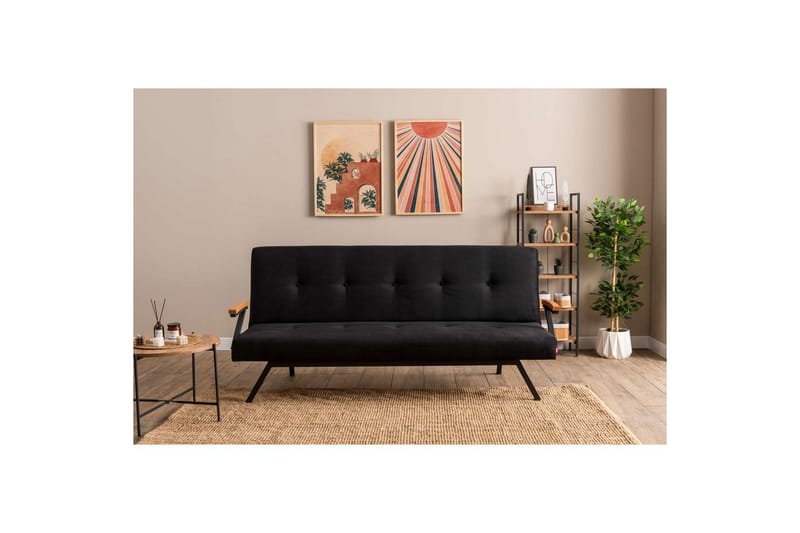 Fennor Sovesofa 3-sits - Sort - Møbler - Sofaer - Sovesofaer