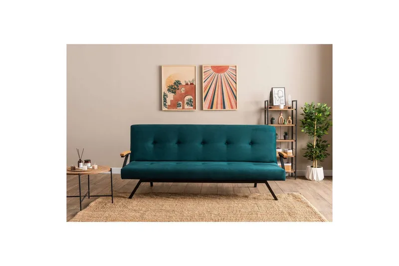 Fennor Sovesofa 3-sits - Petrol Grøn - Møbler - Sofaer - Sovesofaer