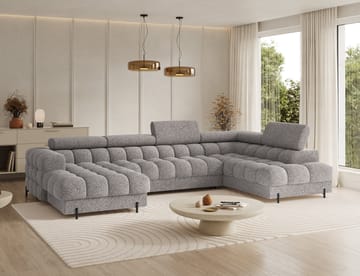 Feraria 6-personers boblende sovesofa med divan og chaiselong, opbevaring, højre - Pellerito 20 - Møbler - Sofaer - Sovesofaer