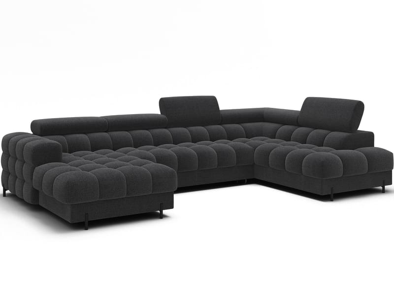 Feraria 6-personers boblende sovesofa med divan og chaiselong, opbevaring, højre, Royal 05
