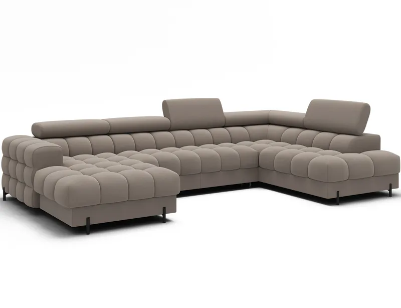 Feraria 6-personers boblende sovesofa med divan og chaiselong, opbevaring, højre, Sola 18