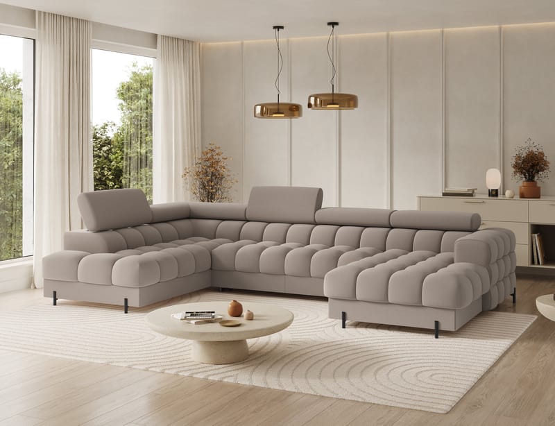 Feraria 6-personers Bubblig sovesofa med divan og chaiselong, opbevaring venstre - Sola 18 - Møbler - Sofaer - Sovesofaer
