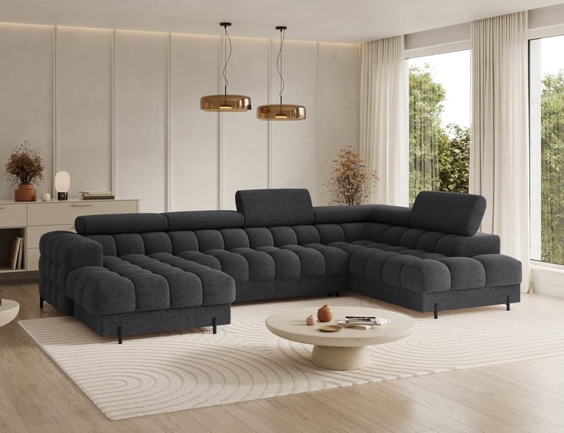 Feraria 6-personers boblende sovesofa med divan og chaiselong, opbevaring, højre - Royal 05 - Møbler - Sofaer - Sovesofaer